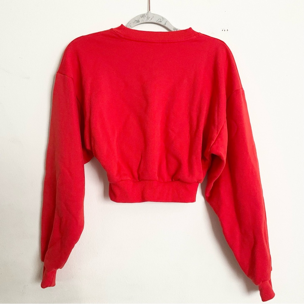 Alo Yoga Cropped Accolade Crewneck Bright Red XS - Picture 8 of 8